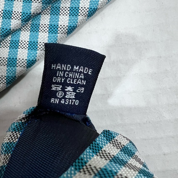 Saddlebred Handmade Neckwear Tie Blue & White 60 inches - Picture 6 of 10